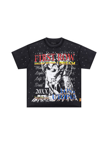 Rhinestone Portrait Letter Print Tee 28748408