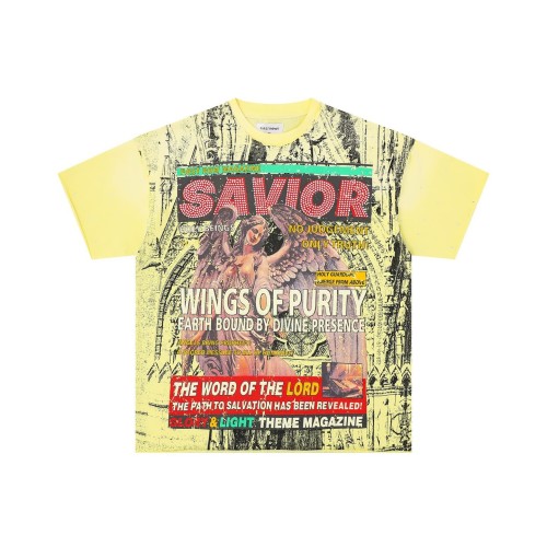 Angel's Wing Rhinestone Print Washed Version Tee 28748594