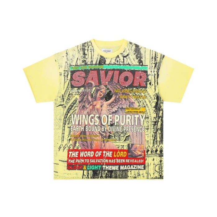 Angel's Wing Rhinestone Print Washed Version Tee 28748594
