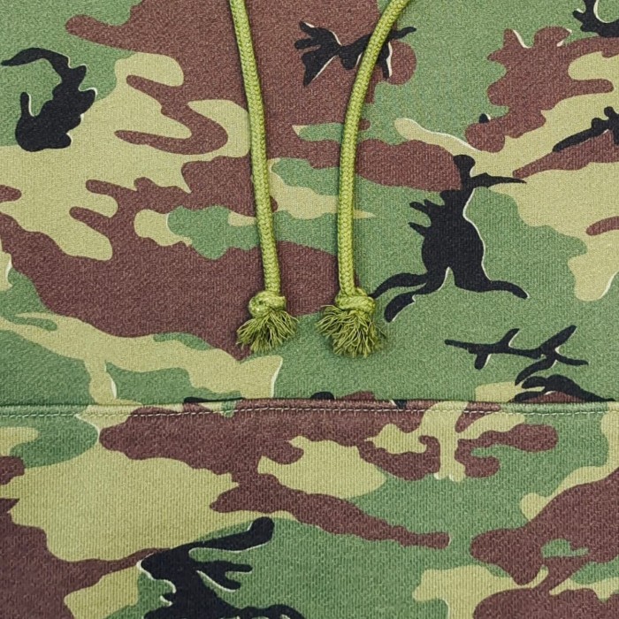 [Big & Tall for weights up to 260 lbs]1:1 quality versionGreen Camouflage Orange French Print Hoodie & Pants Set 28749365