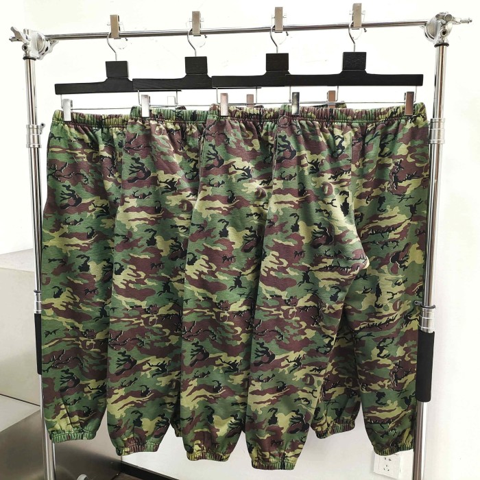 [Big & Tall for weights up to 260 lbs]1:1 quality versionGreen Camouflage Orange French Print Hoodie & Pants Set 28749365