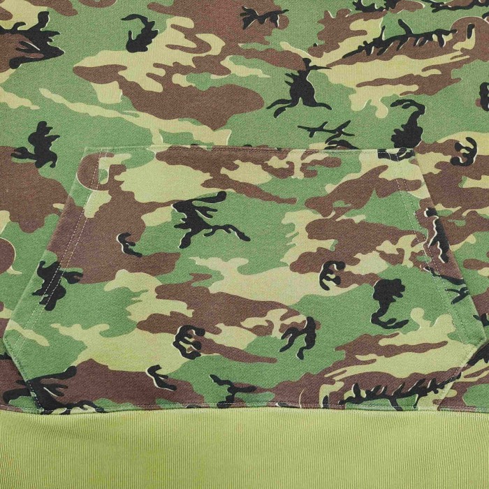 [Big & Tall for weights up to 260 lbs]1:1 quality versionGreen Camouflage Orange French Print Hoodie & Pants Set 28749365