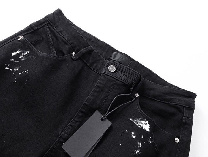 Ink-Splattered Ripped Jeans 28750109