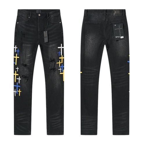 Colorful Cross Embroidered Jeans 28750151