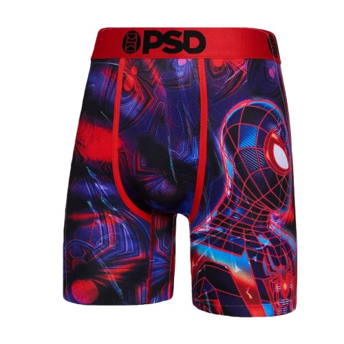 Blue Background Red Line Spider-Man Print Boxer Briefs 28750757