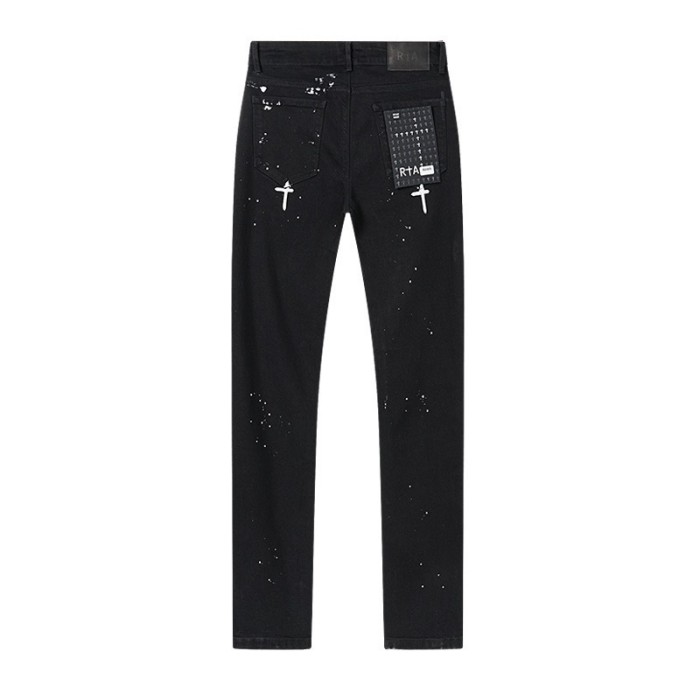 Ink-Splattered Ripped Jeans 28750109