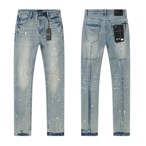 White Splatter-Print Jeans 28750159