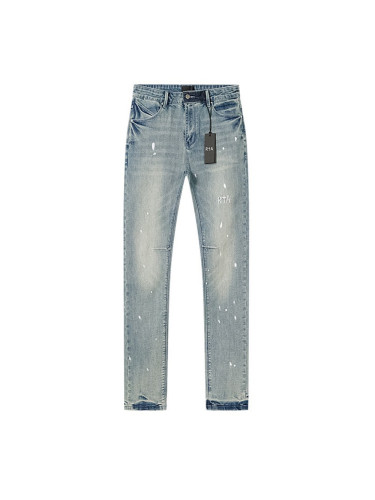 White Splatter-Print Jeans 28750159
