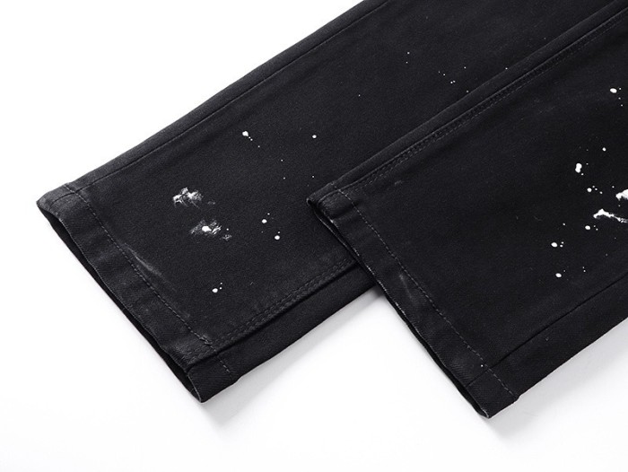 Ink-Splattered Ripped Jeans 28750109