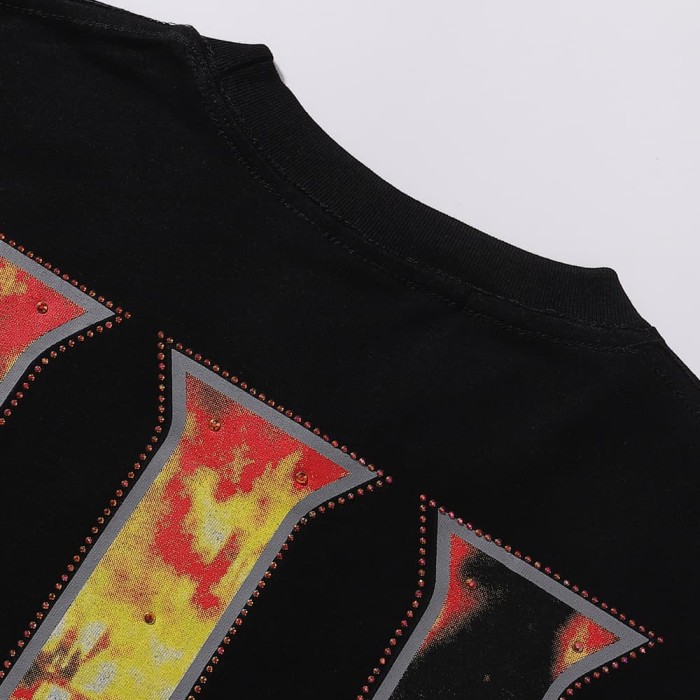 Masked Tattooed Angel Rhinestone Print Tee 2 colors 28751248