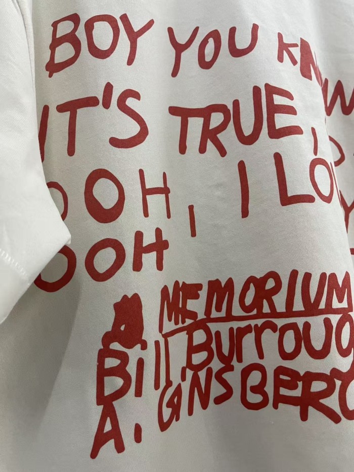 Sketch Portrait Red Letter Print Tee 28751629