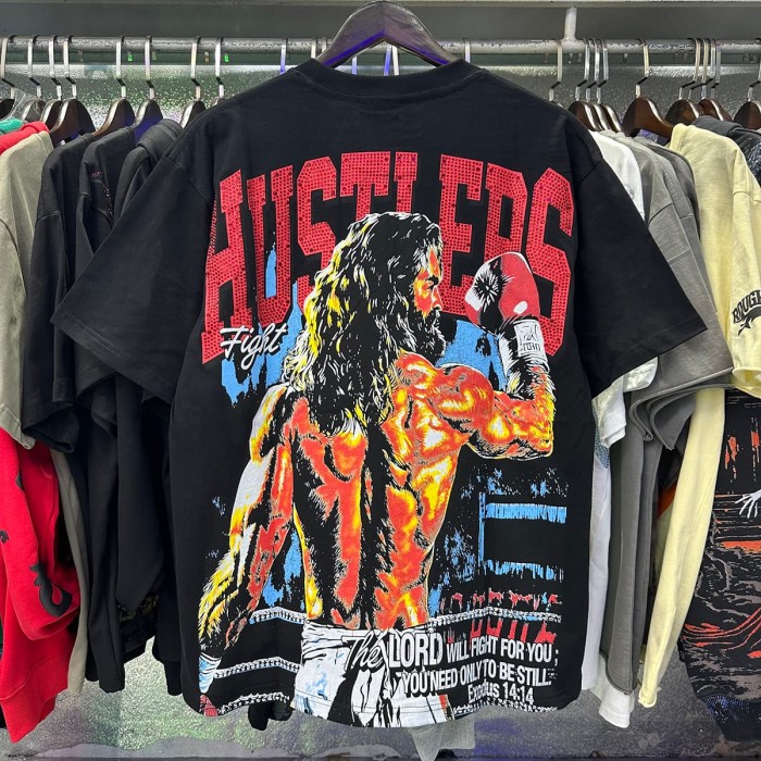 Boxing Emperor Rhinestone Print Tee 2 colors 28751250