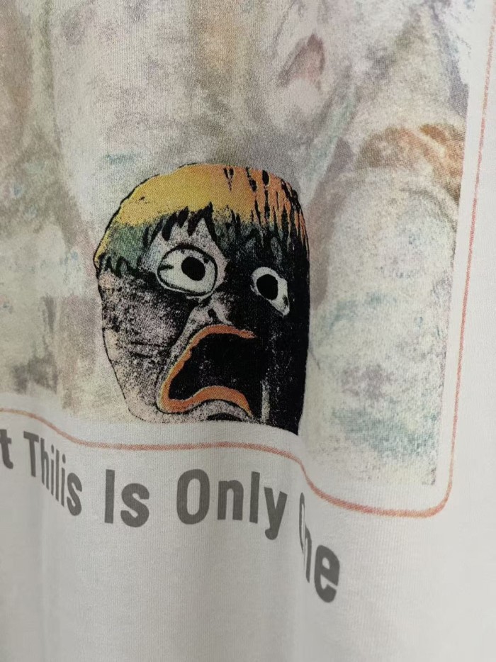 Panic Expression Graffiti Print Washed Version Tee 28751631