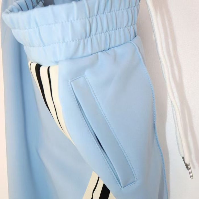 Side-Strap Embroidered Logo Stand-Up Collar Jacket & Pants Set 4 colors 28751574