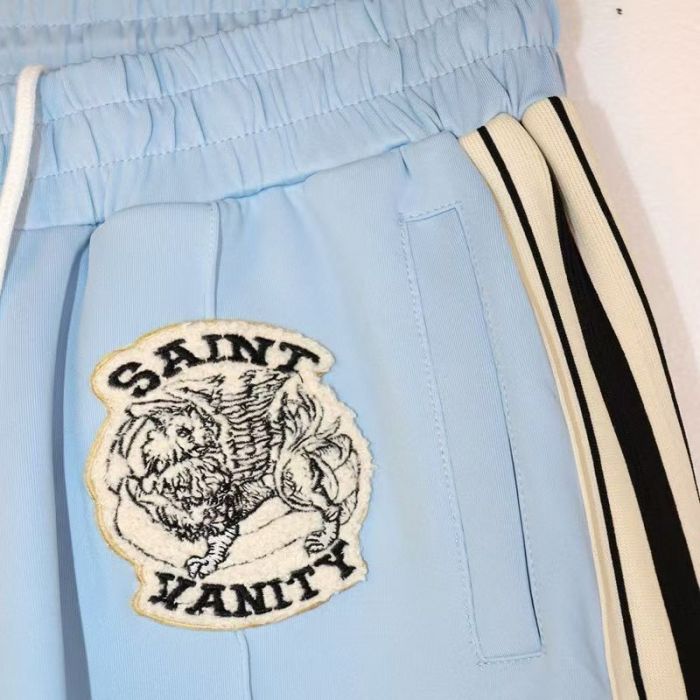 Side-Strap Embroidered Logo Stand-Up Collar Jacket & Pants Set 4 colors 28751574