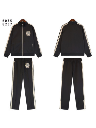 Side-Strap Embroidered Logo Stand-Up Collar Jacket & Pants Set 4 colors 28751574