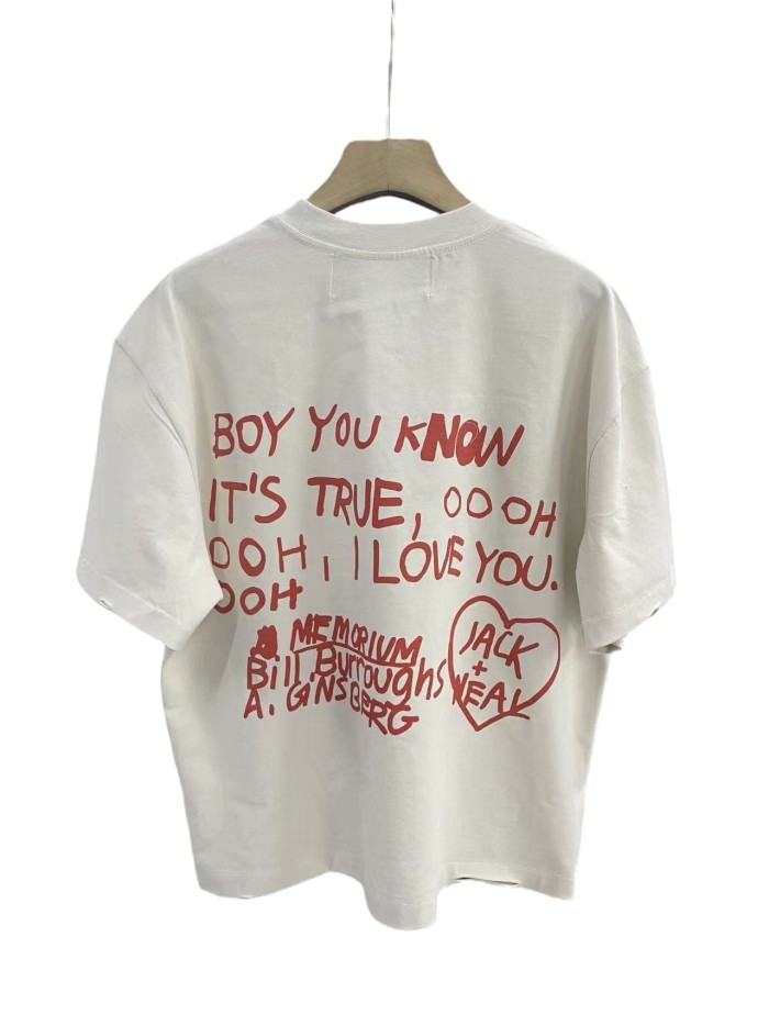 Sketch Portrait Red Letter Print Tee 28751629