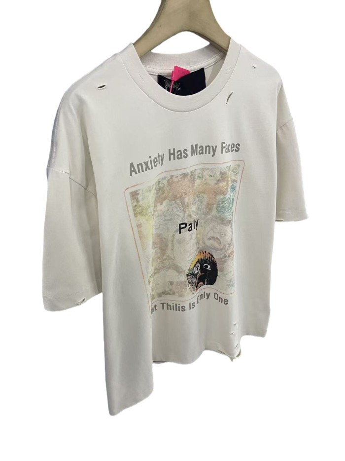 Panic Expression Graffiti Print Washed Version Tee 28751631