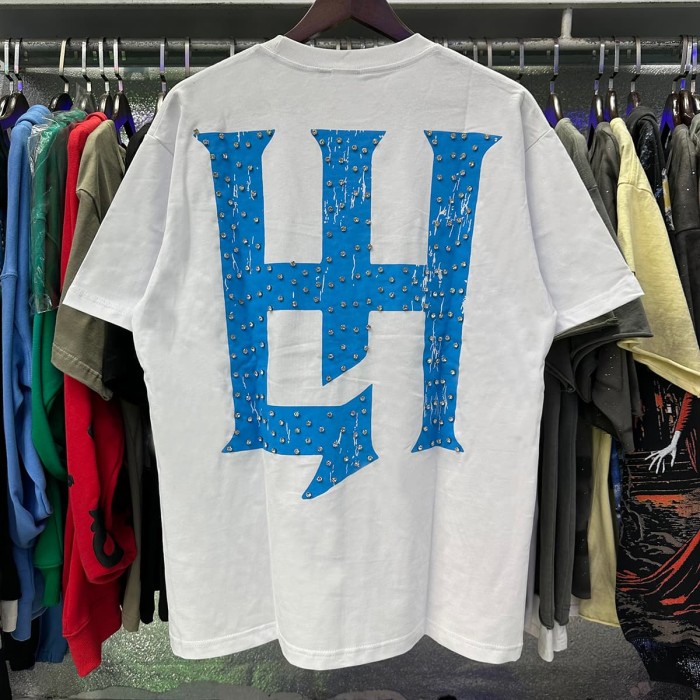 Basic Minimalist Logo Rhinestone Print Tee 4 colors 28751255