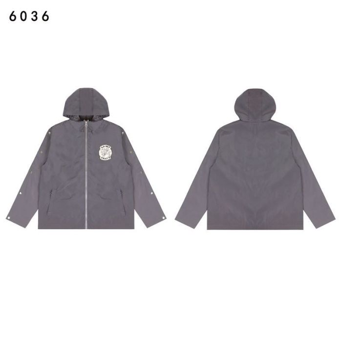 Patch Embroidered Logo Button-Up Hooded Jacket & Pants Set 4 colors 28751559