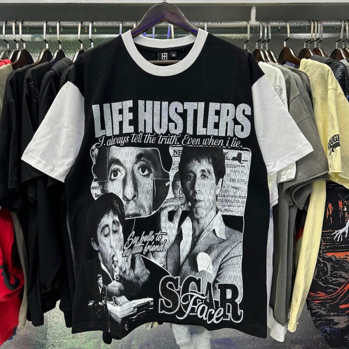 Scar Face Rhinestone Print Tee 28751254