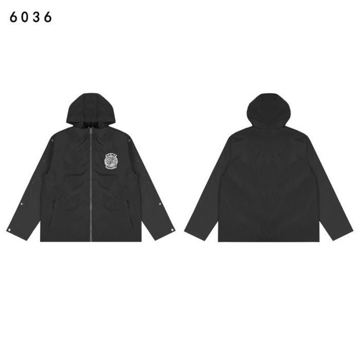 Patch Embroidered Logo Button-Up Hooded Jacket & Pants Set 4 colors 28751559