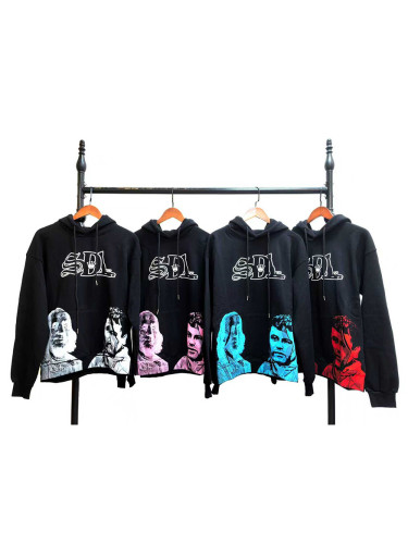 Rhinestone Letter Portrait Print Hoodie 8 colors 28751212