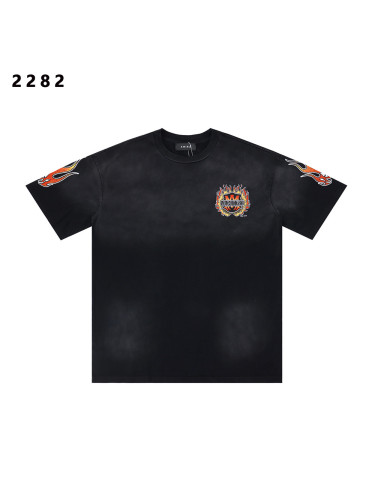 [Buy Two Get One Free]Flame Logo Print Washed Version tee 28751168