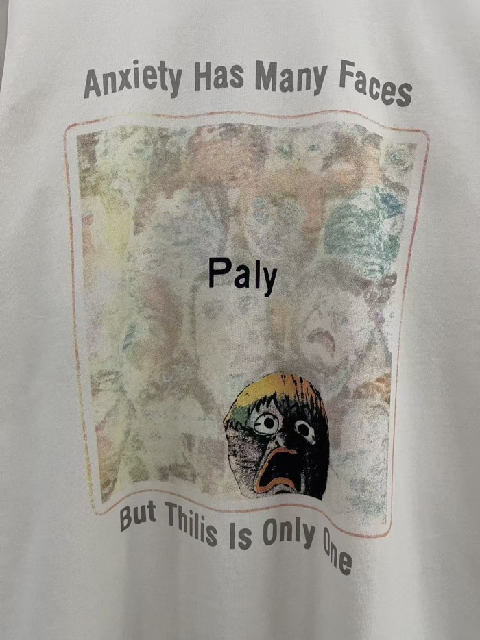 Panic Expression Graffiti Print Washed Version Tee 28751631