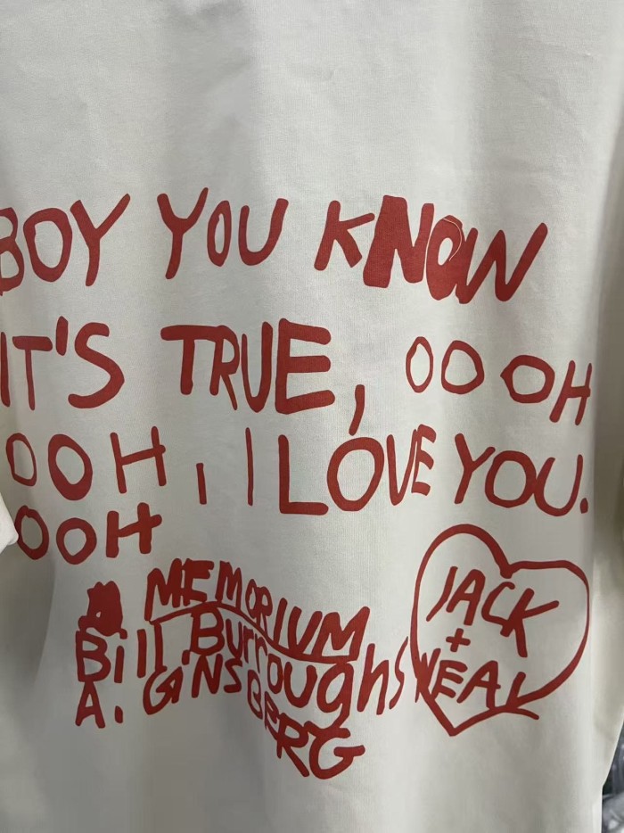 Sketch Portrait Red Letter Print Tee 28751629