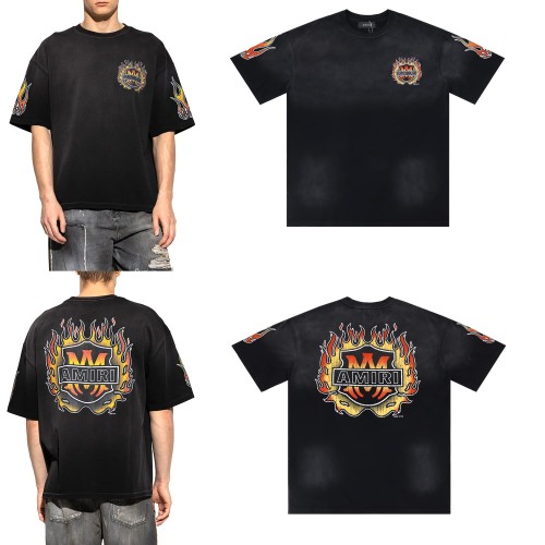[Buy Two Get One Free]Flame Logo Print Washed Version tee 28751168