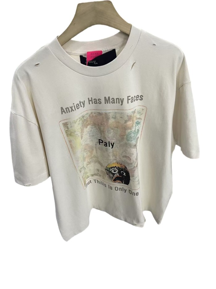 Panic Expression Graffiti Print Washed Version Tee 28751631