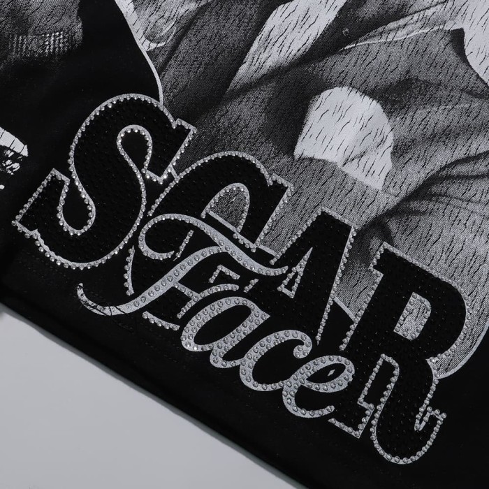 Scar Face Rhinestone Print Tee 28751254