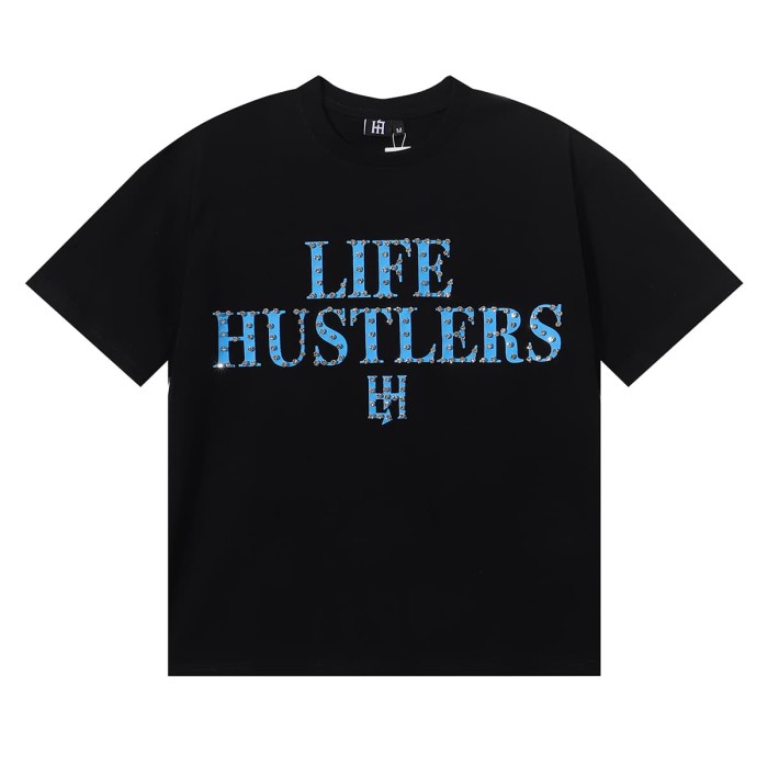 Basic Minimalist Logo Rhinestone Print Tee 4 colors 28751255