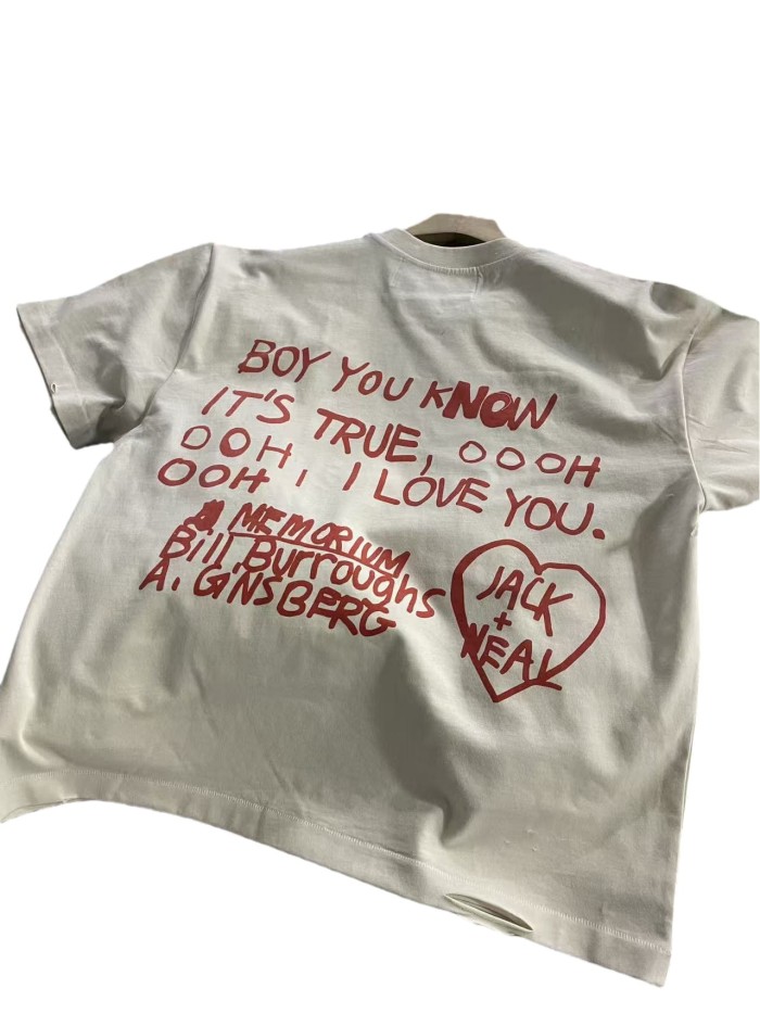 Sketch Portrait Red Letter Print Tee 28751629