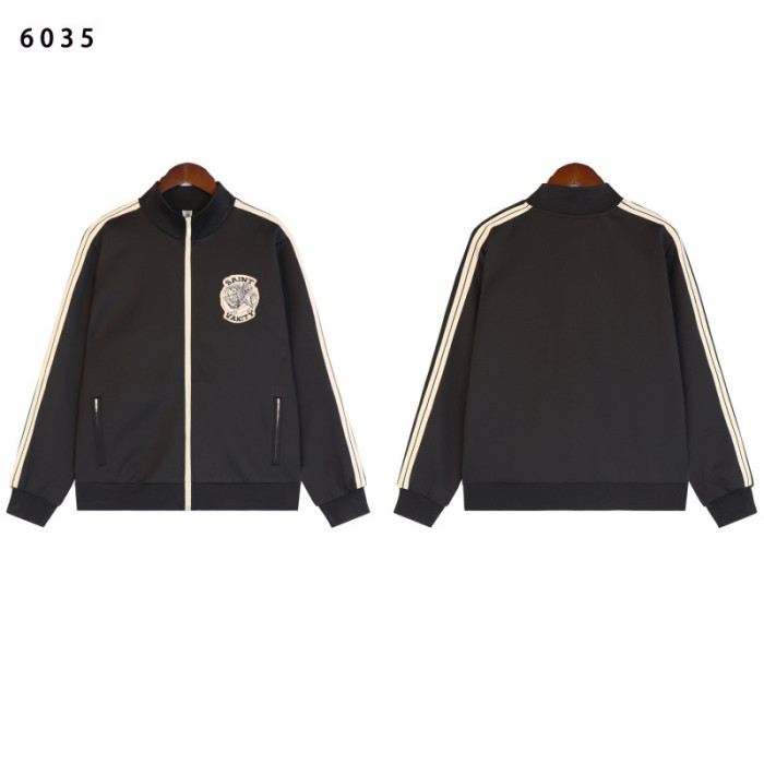 Side-Strap Embroidered Logo Stand-Up Collar Jacket & Pants Set 4 colors 28751574