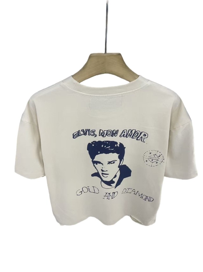 Vintage Blue Portrait Print Tee 28751630