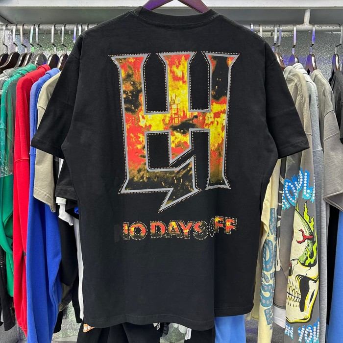 Masked Tattooed Angel Rhinestone Print Tee 2 colors 28751248