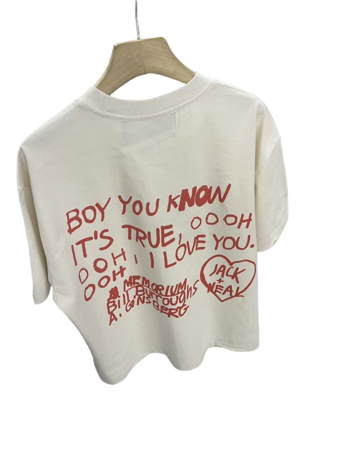 Sketch Portrait Red Letter Print Tee 28751629