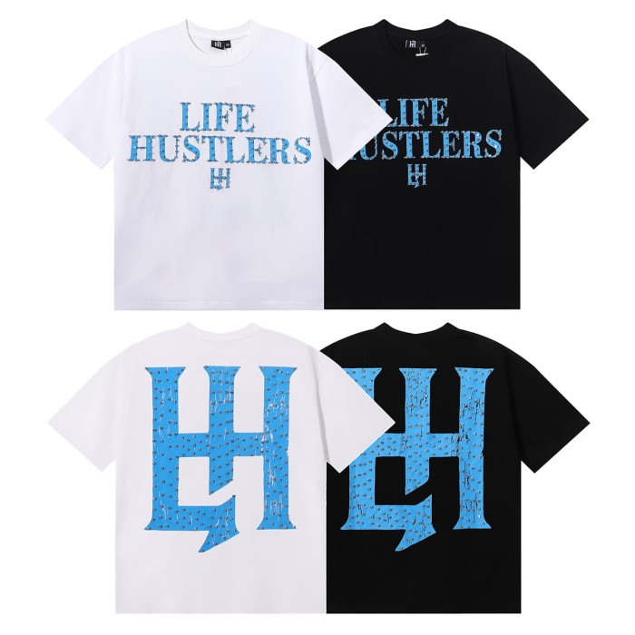 Basic Minimalist Logo Rhinestone Print Tee 4 colors 28751255