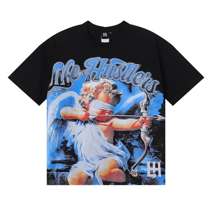 Blindfolded Archery Angel Rhinestone Print Tee 2 colors 28751246