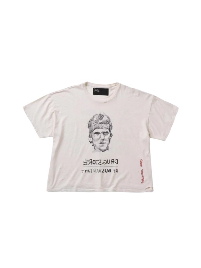 Sketch Portrait Red Letter Print Tee 28751629