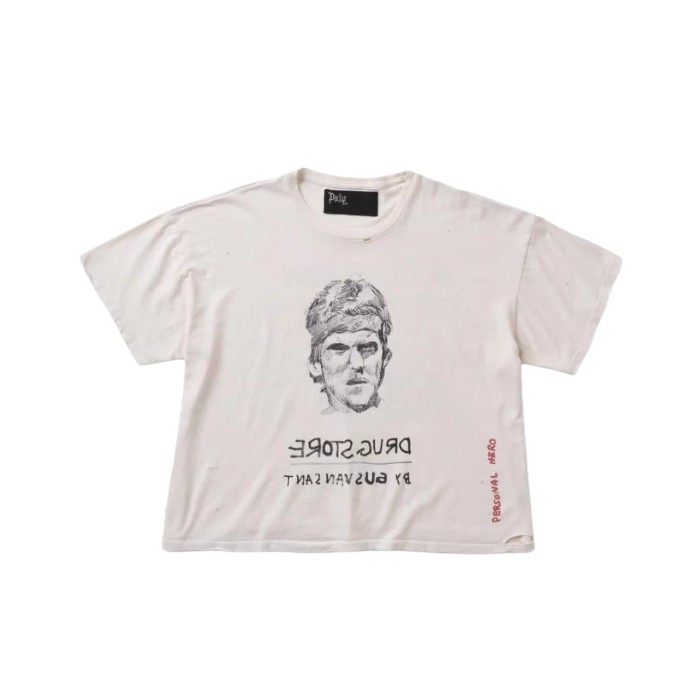 Sketch Portrait Red Letter Print Tee 28751629