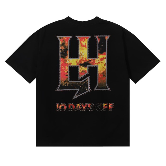 Masked Tattooed Angel Rhinestone Print Tee 2 colors 28751248