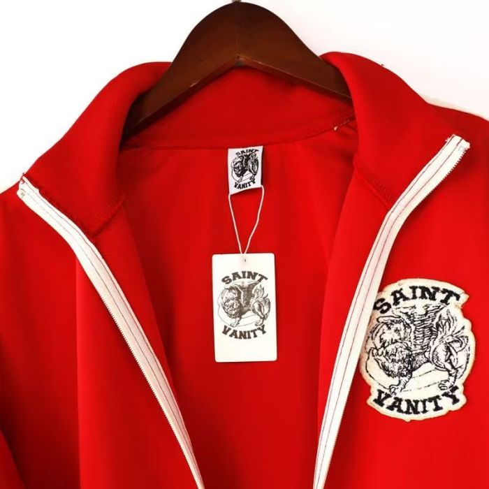 Side-Strap Embroidered Logo Stand-Up Collar Jacket & Pants Set 4 colors 28751574