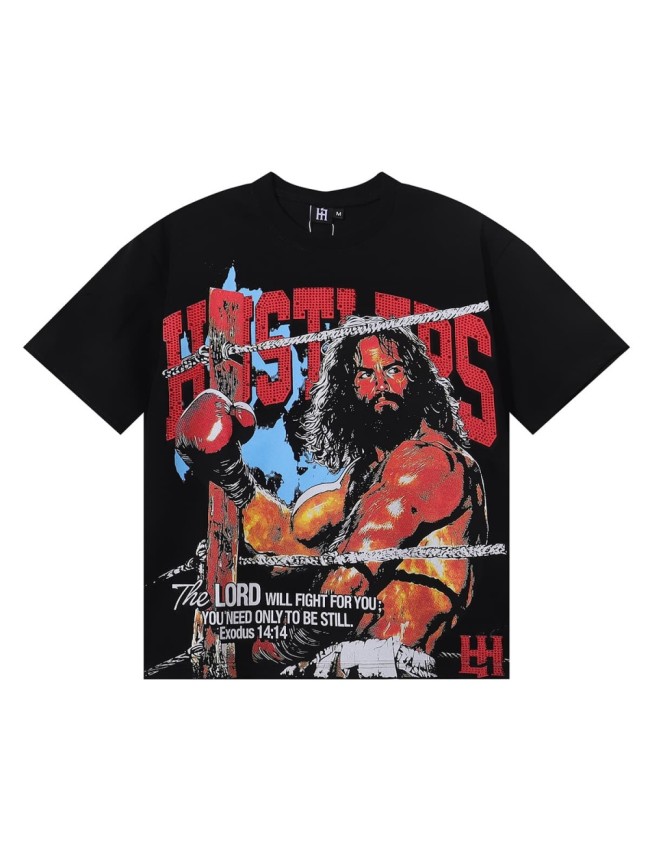 Boxing Emperor Rhinestone Print Tee 2 colors 28751250