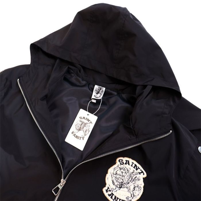 Patch Embroidered Logo Button-Up Hooded Jacket & Pants Set 4 colors 28751559