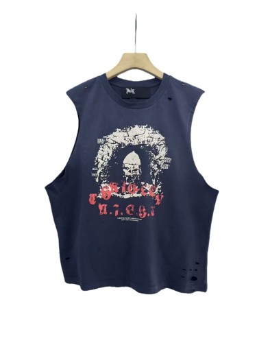 Skull No.11 Print Washed Version Vest 28751626