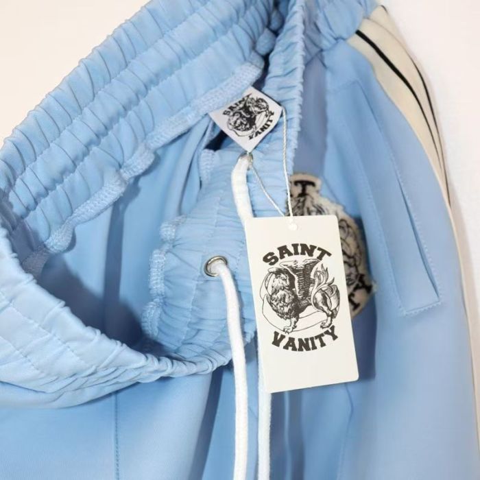 Side-Strap Embroidered Logo Stand-Up Collar Jacket & Pants Set 4 colors 28751574