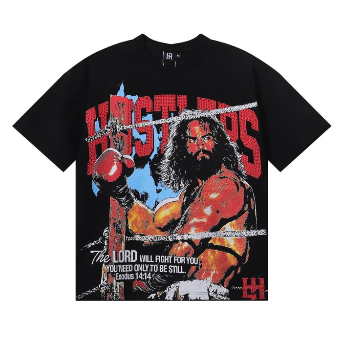 Boxing Emperor Rhinestone Print Tee 2 colors 28751250